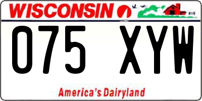 WI license plate 075XYW