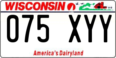 WI license plate 075XYY