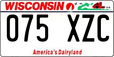 WI license plate 075XZC