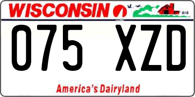 WI license plate 075XZD