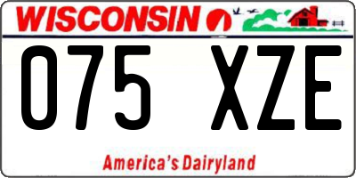 WI license plate 075XZE