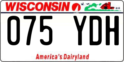 WI license plate 075YDH