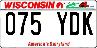 WI license plate 075YDK