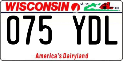 WI license plate 075YDL