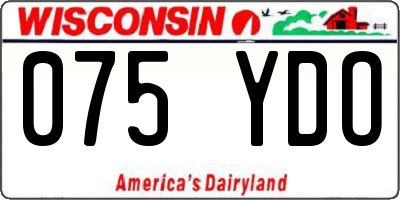 WI license plate 075YDO