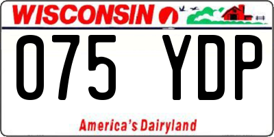 WI license plate 075YDP