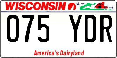 WI license plate 075YDR