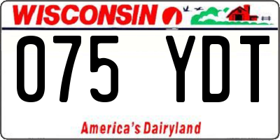 WI license plate 075YDT