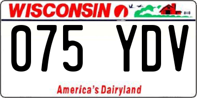 WI license plate 075YDV
