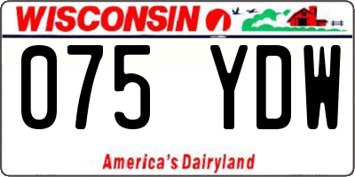 WI license plate 075YDW