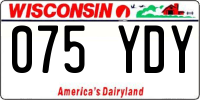 WI license plate 075YDY