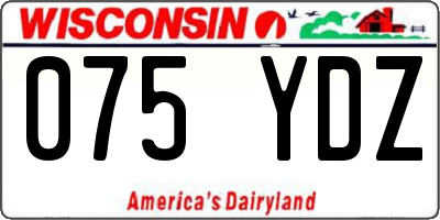 WI license plate 075YDZ