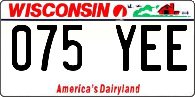 WI license plate 075YEE