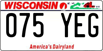 WI license plate 075YEG
