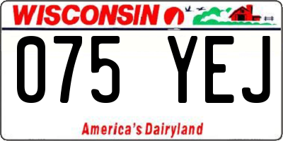 WI license plate 075YEJ