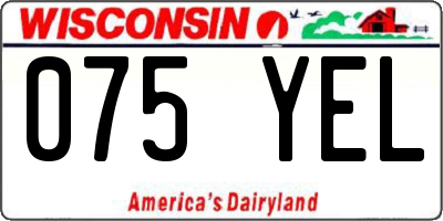 WI license plate 075YEL