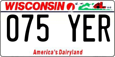 WI license plate 075YER