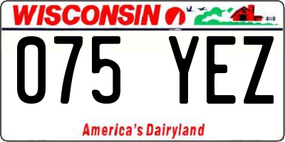 WI license plate 075YEZ