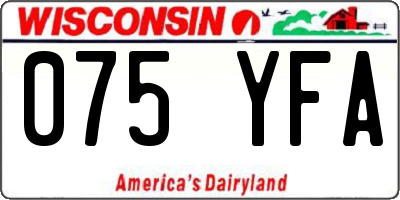 WI license plate 075YFA