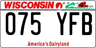 WI license plate 075YFB