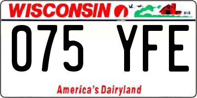 WI license plate 075YFE