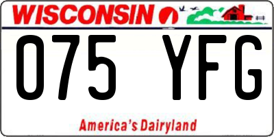 WI license plate 075YFG
