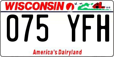 WI license plate 075YFH