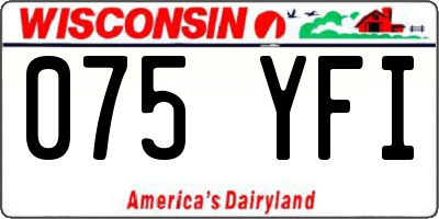 WI license plate 075YFI