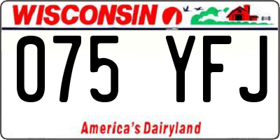 WI license plate 075YFJ