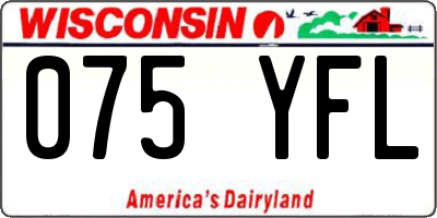 WI license plate 075YFL