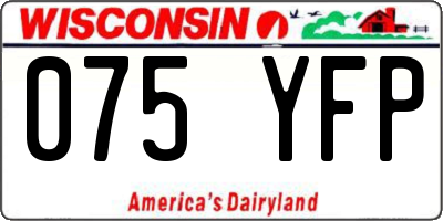 WI license plate 075YFP