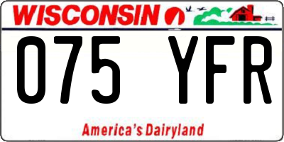 WI license plate 075YFR