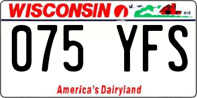 WI license plate 075YFS
