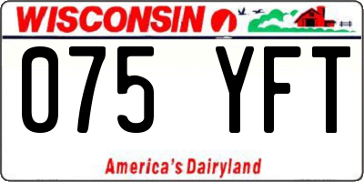 WI license plate 075YFT