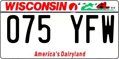 WI license plate 075YFW