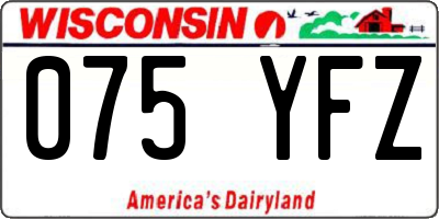 WI license plate 075YFZ