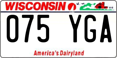 WI license plate 075YGA