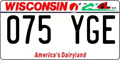 WI license plate 075YGE