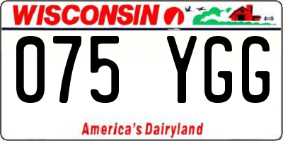 WI license plate 075YGG