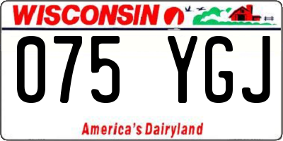 WI license plate 075YGJ