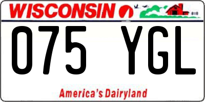 WI license plate 075YGL