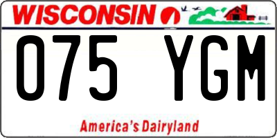 WI license plate 075YGM