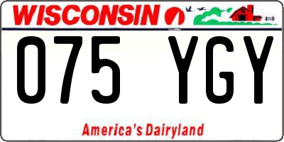 WI license plate 075YGY