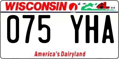 WI license plate 075YHA