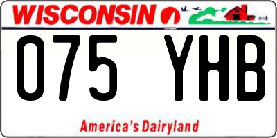 WI license plate 075YHB