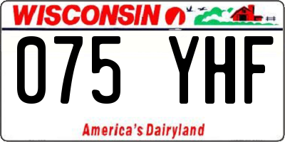 WI license plate 075YHF