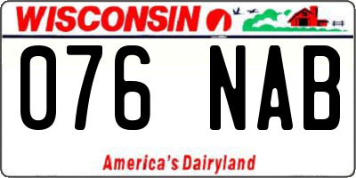 WI license plate 076NAB