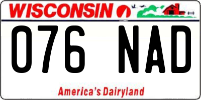 WI license plate 076NAD
