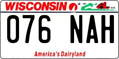 WI license plate 076NAH