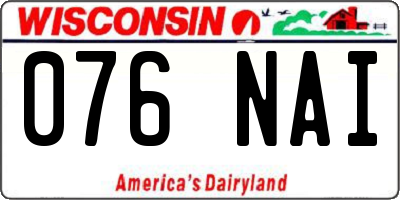 WI license plate 076NAI